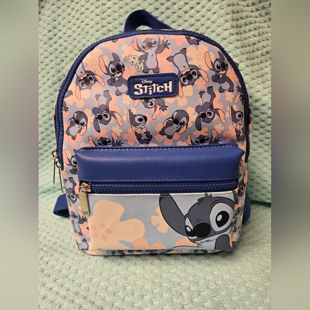 Disney Stitch Blue and Pink Backpack NWT